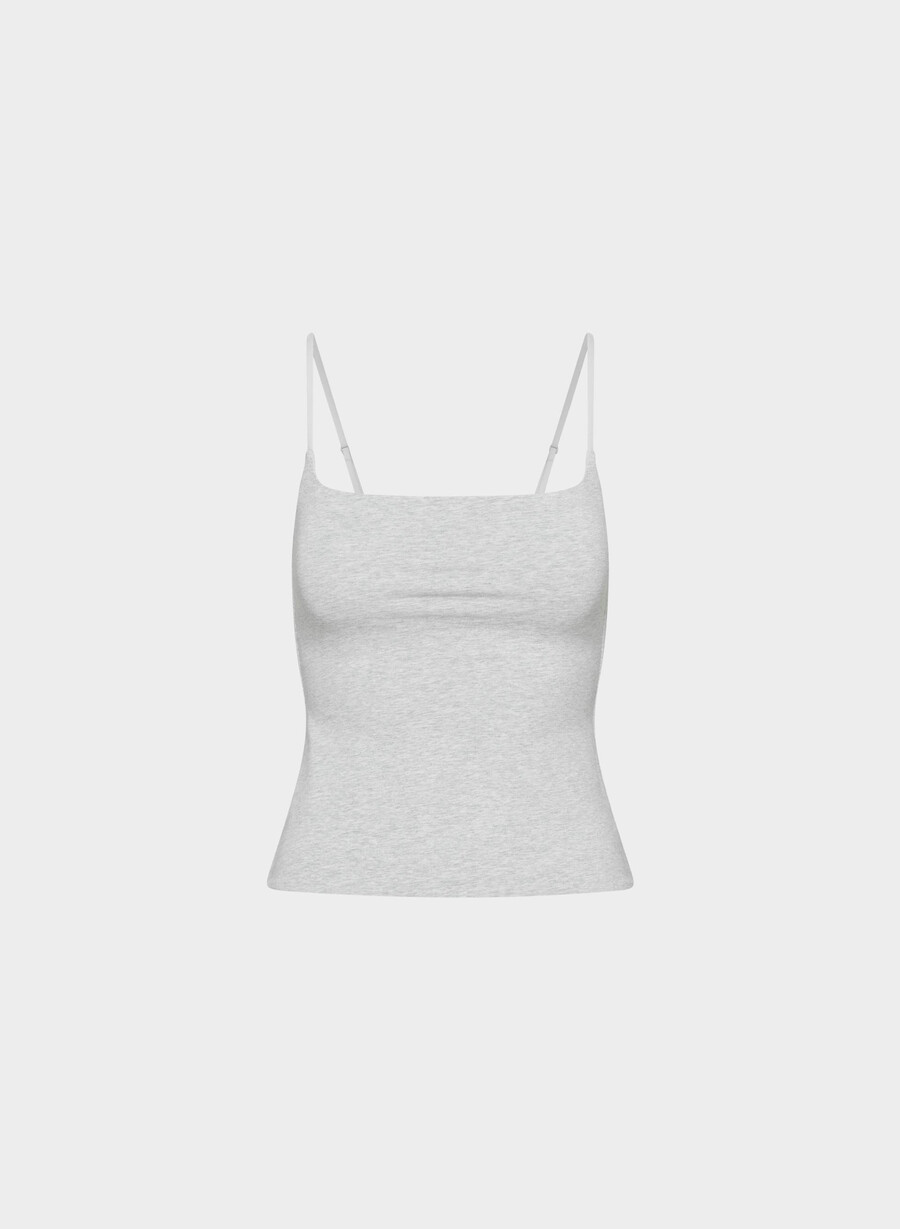 casual contour presence cami-top i melange med kromdetaljer