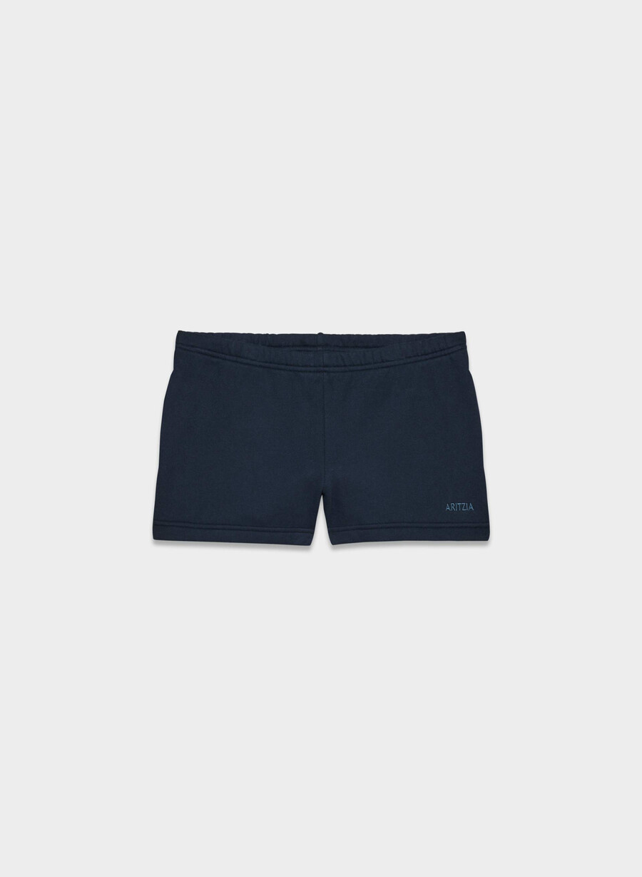 koselig fleece-shorts med lav midje og hoftekant admiral