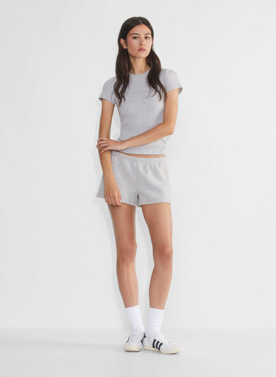 koselig fleece-shorts med lav midje og hoftekant admiral