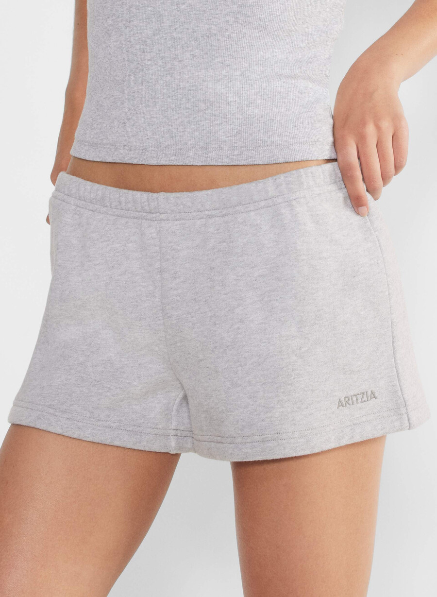 koselig fleece-shorts med lav midje og hoftekant admiral