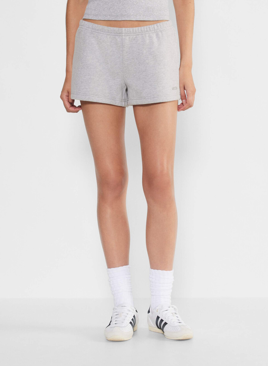 koselig fleece-shorts med lav midje og hoftekant admiral
