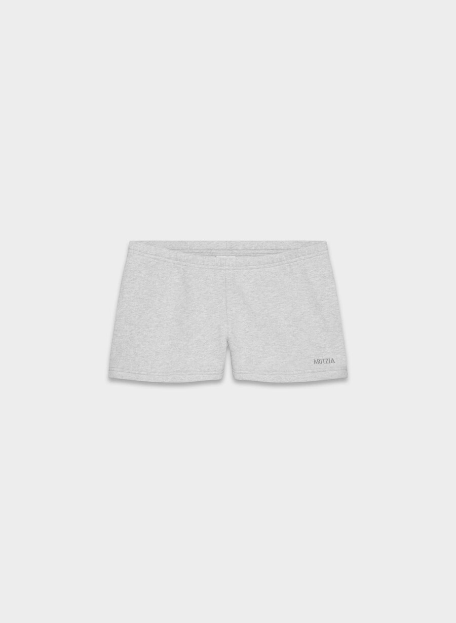 koselig sweatfleece boyfriend lo-rise mini shorts meleret krom