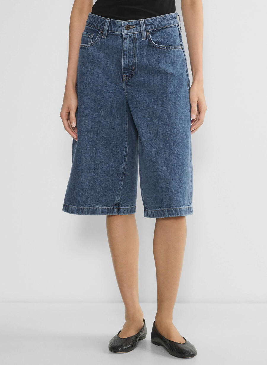 publicity under-knee denim short no-stress medium blÅ
