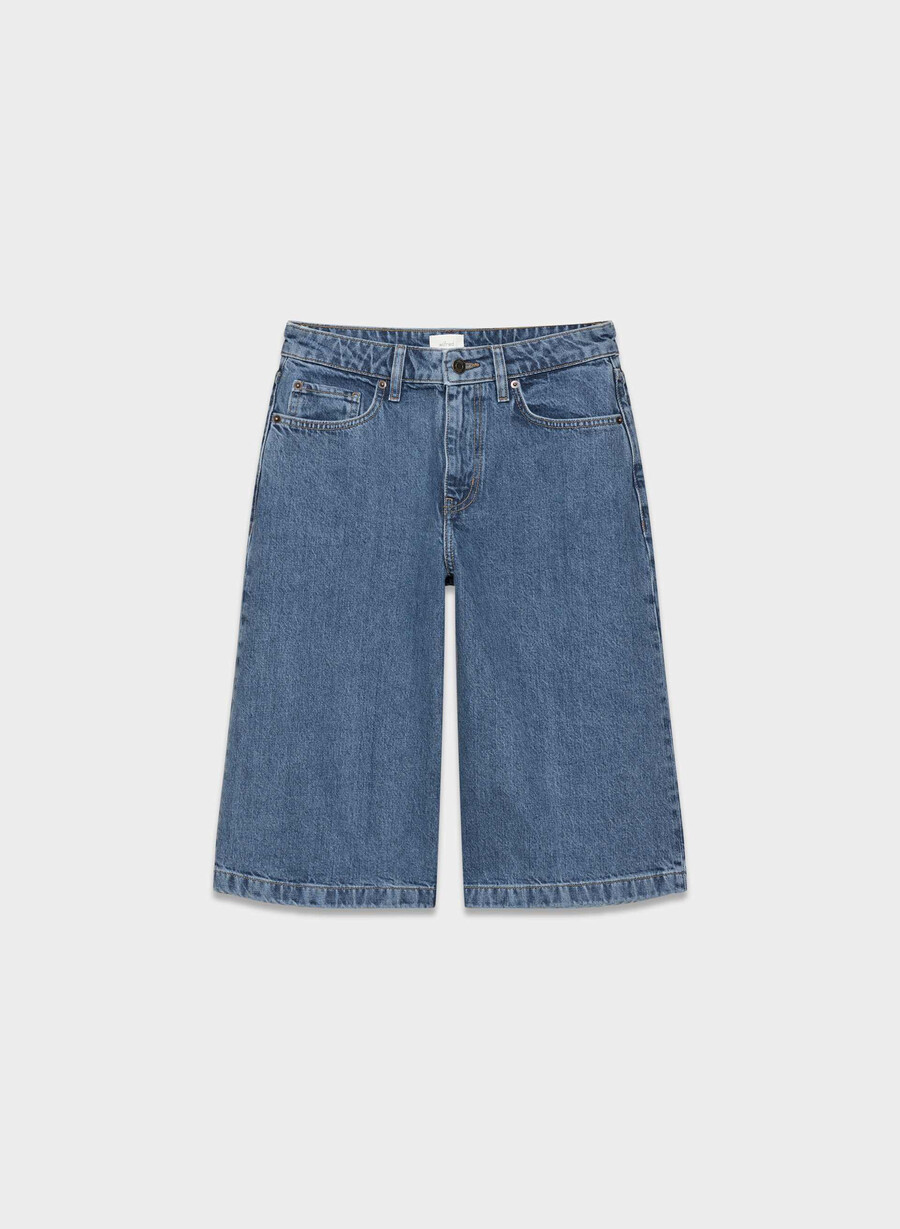 publicity under-knee denim short no-stress medium blÅ