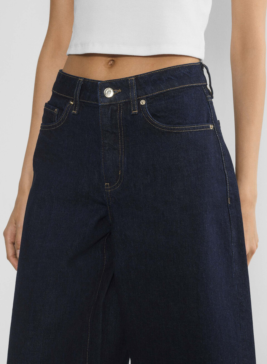 publicity under knee denim short no-stress mØrk blÅ