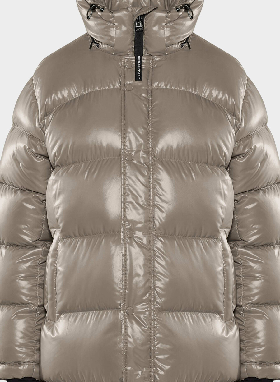 the super puff lang – høyglanset moderne taupe
