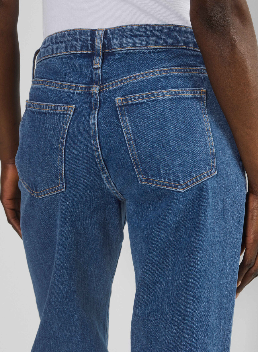 denim forum salma curve-fit super lo-rise baggy jeans no-stress medium blÅ