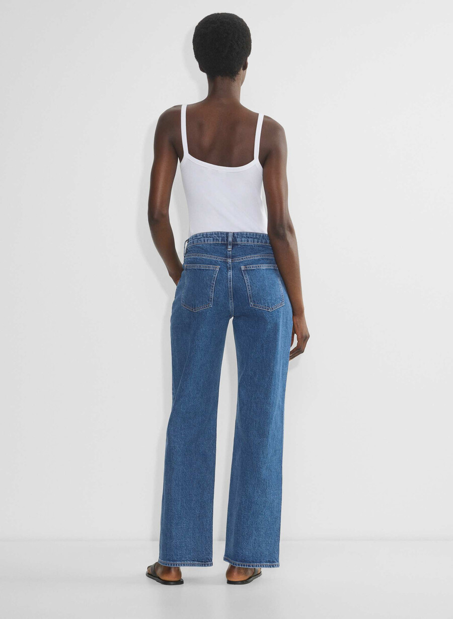 denim forum salma curve-fit super lo-rise baggy jeans no-stress medium blÅ