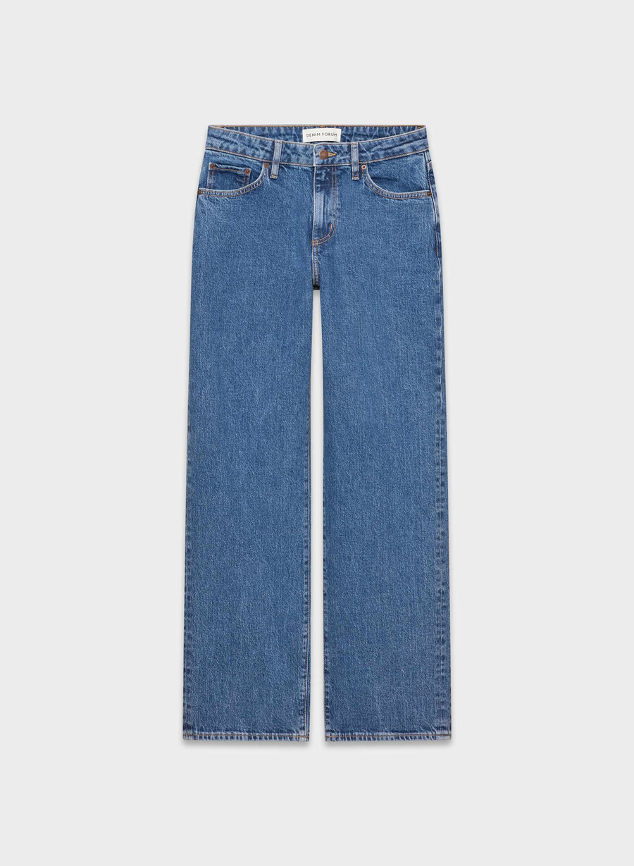denim forum salma curve-fit super lo-rise baggy jeans no-stress medium blÅ