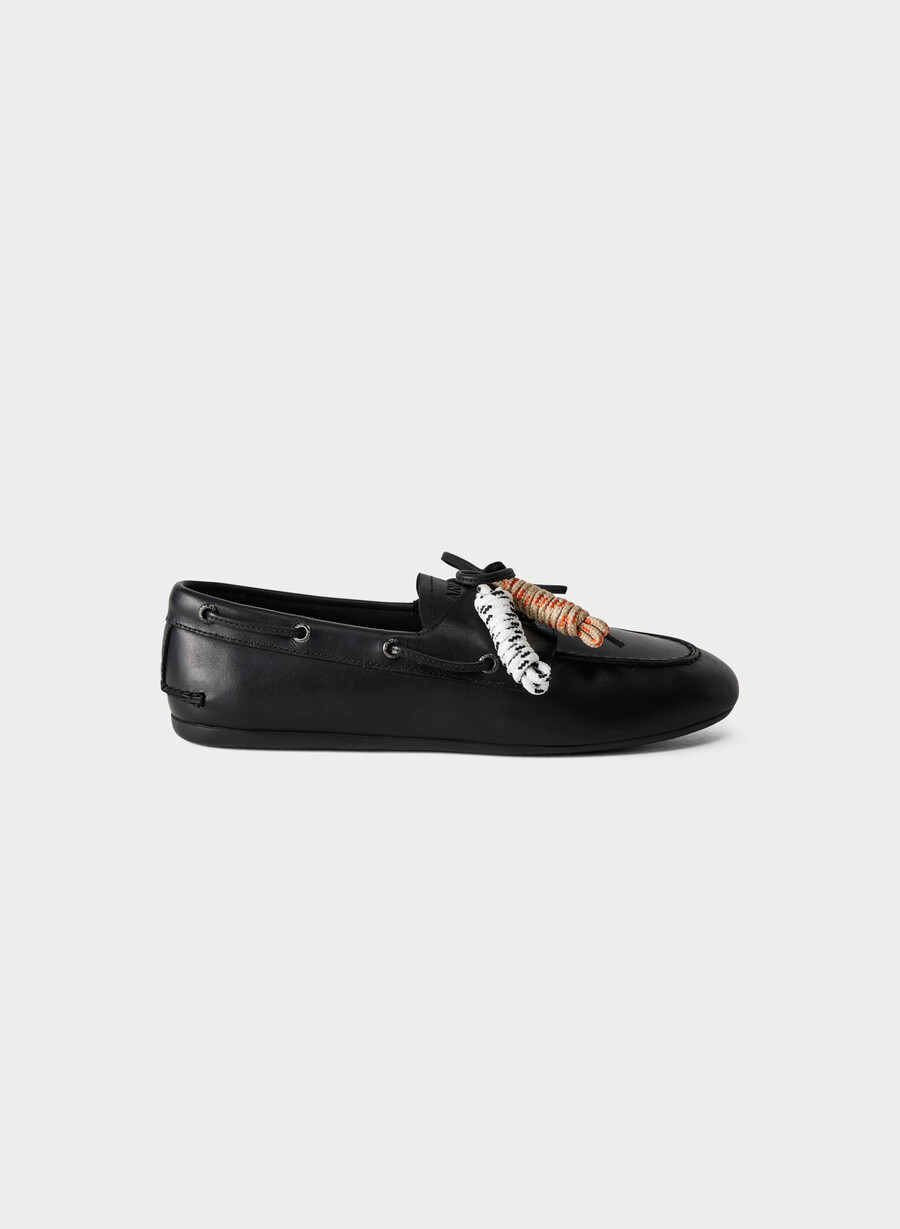 sperry x aritzia slim båtsko - glatt lær svart