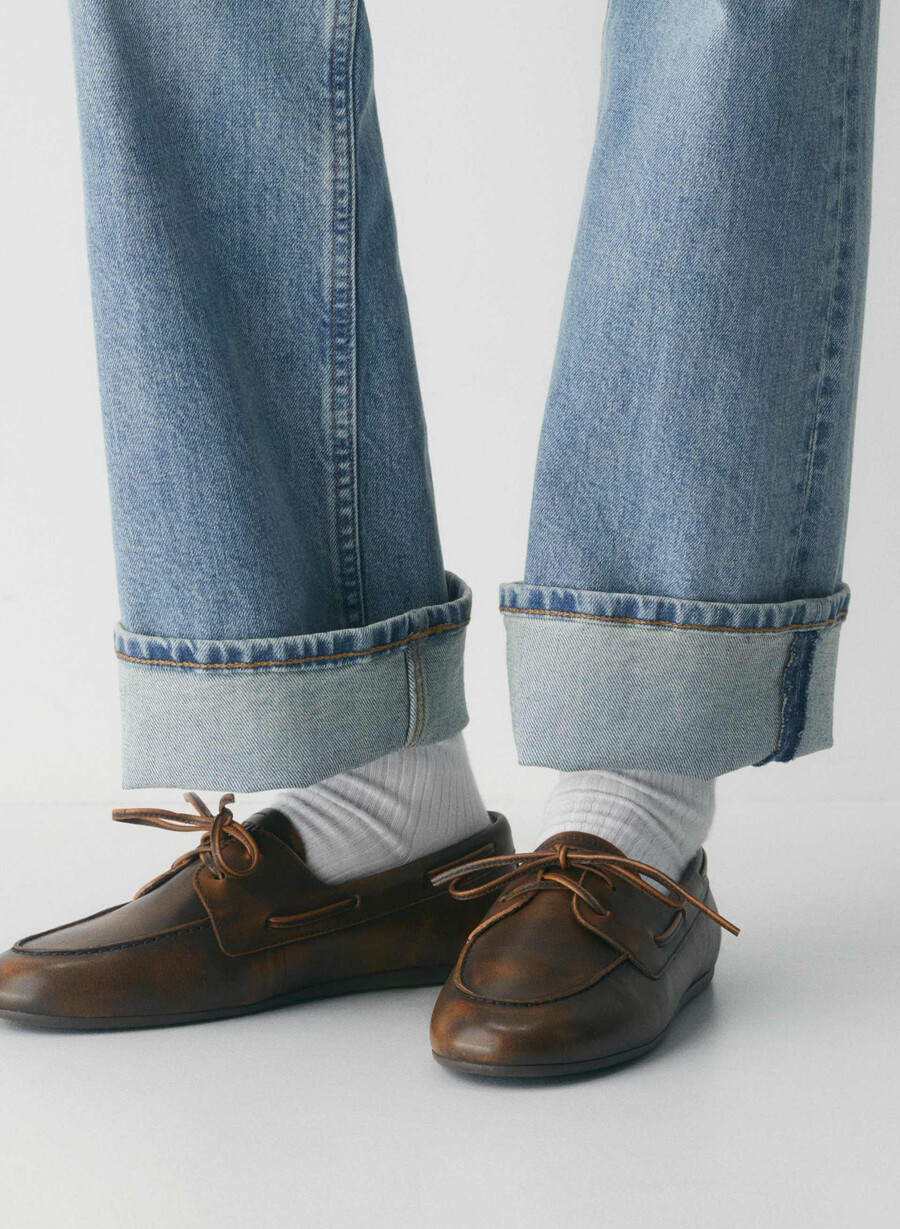 sperry x aritzia slim boat shoe - glatt skinn distressed rch mc br