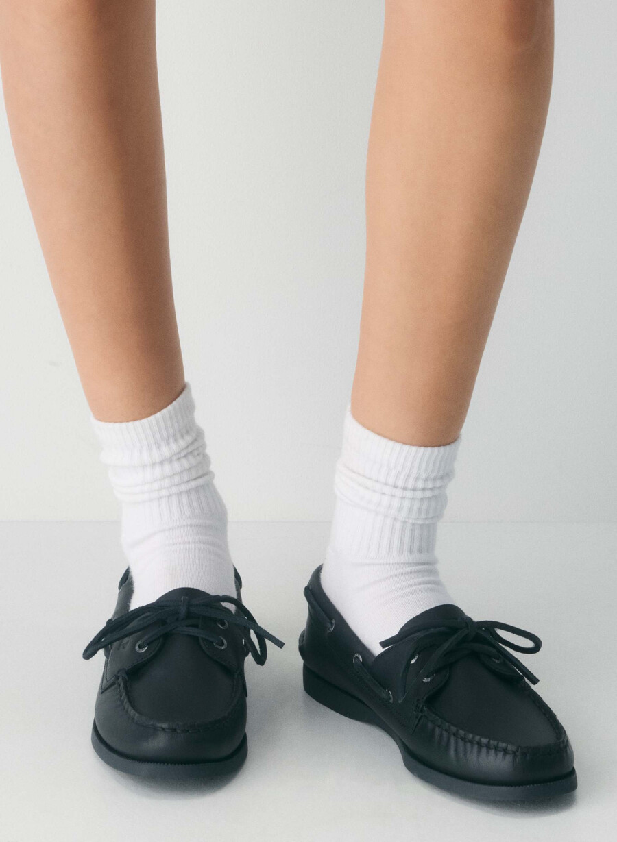 sperry x aritzia ao båtsko - glatt skinn svart