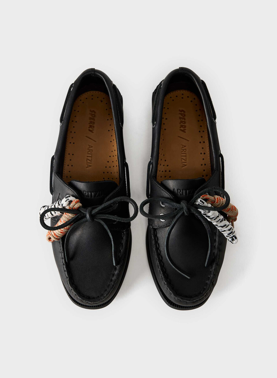 sperry x aritzia ao båtsko - glatt skinn svart