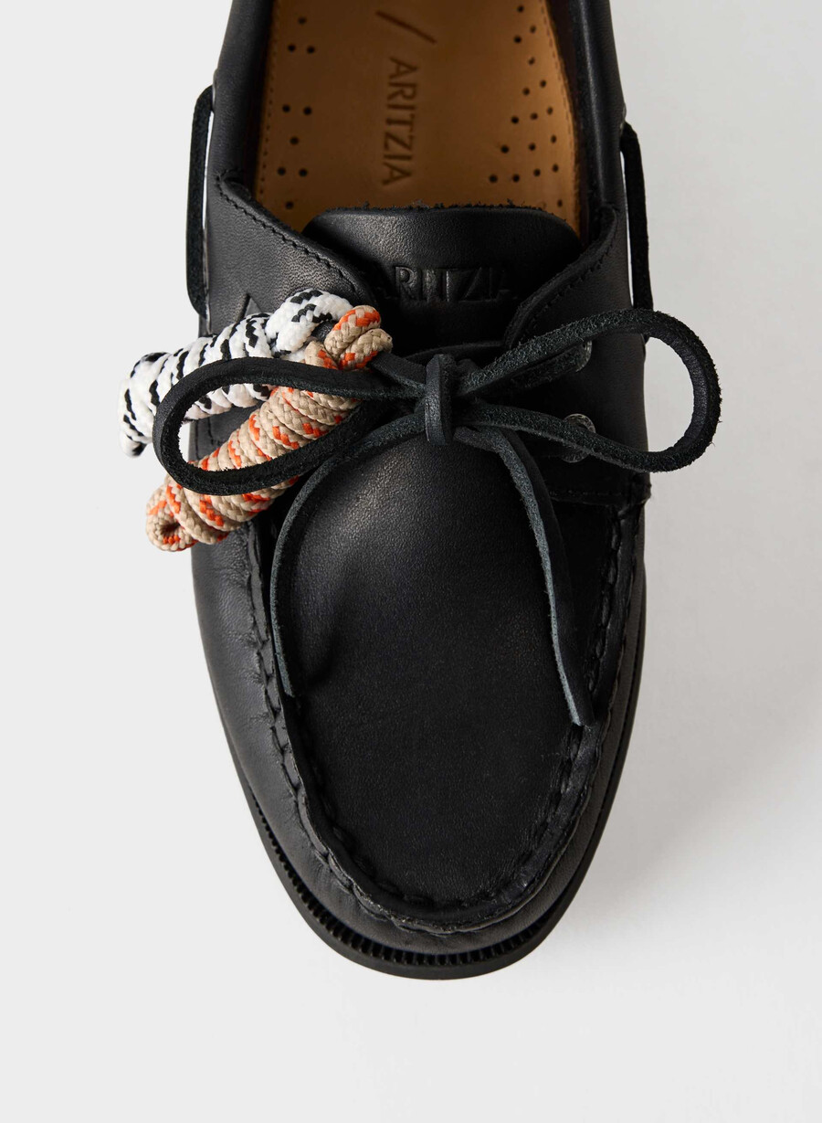 sperry x aritzia ao båtsko - glatt skinn svart