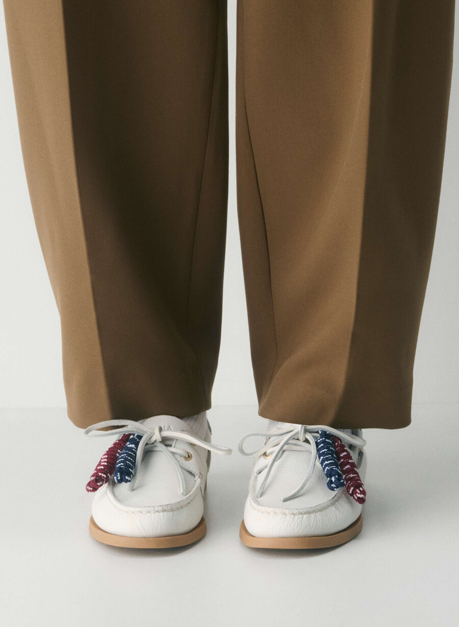 sperry x aritzia ao båtsko - glatt skinn halo white