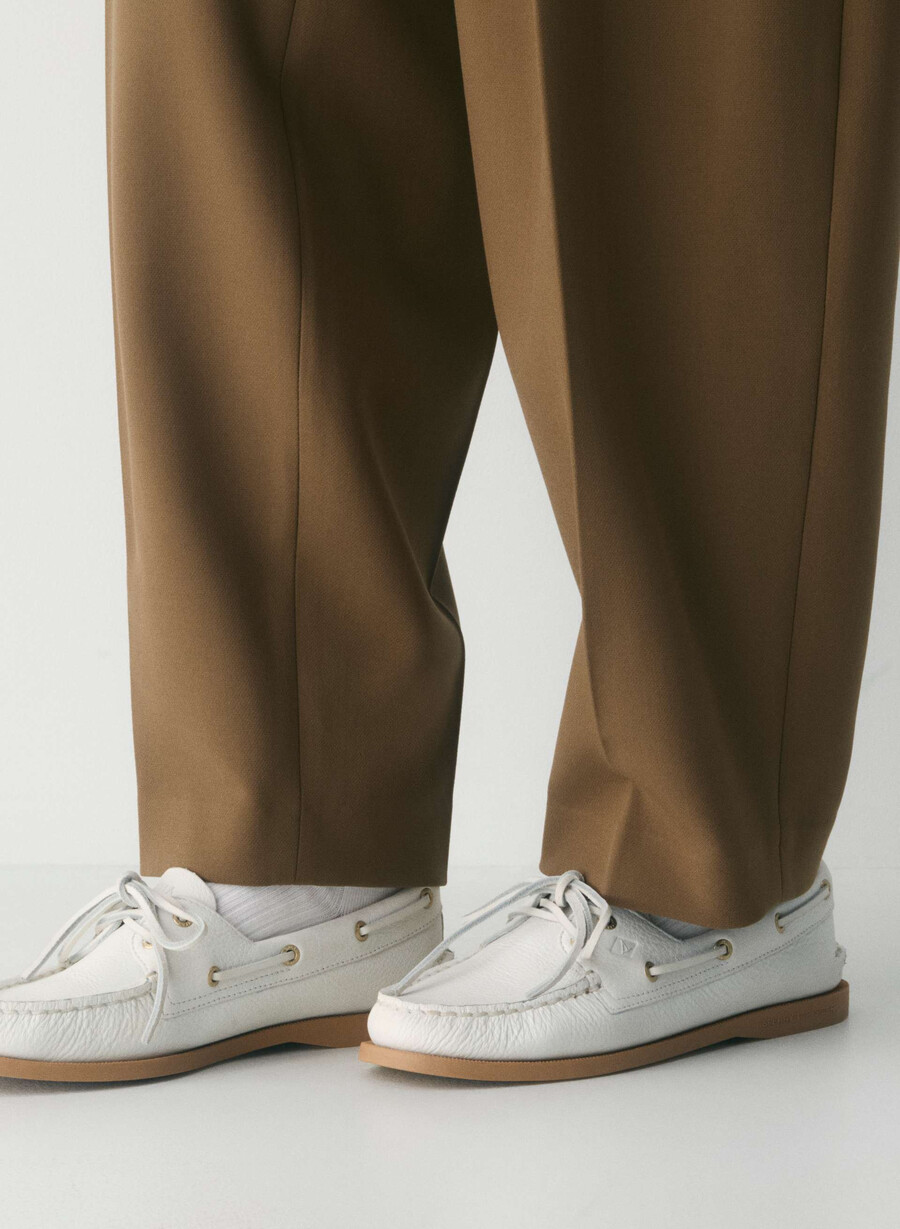 sperry x aritzia ao båtsko - glatt skinn halo white