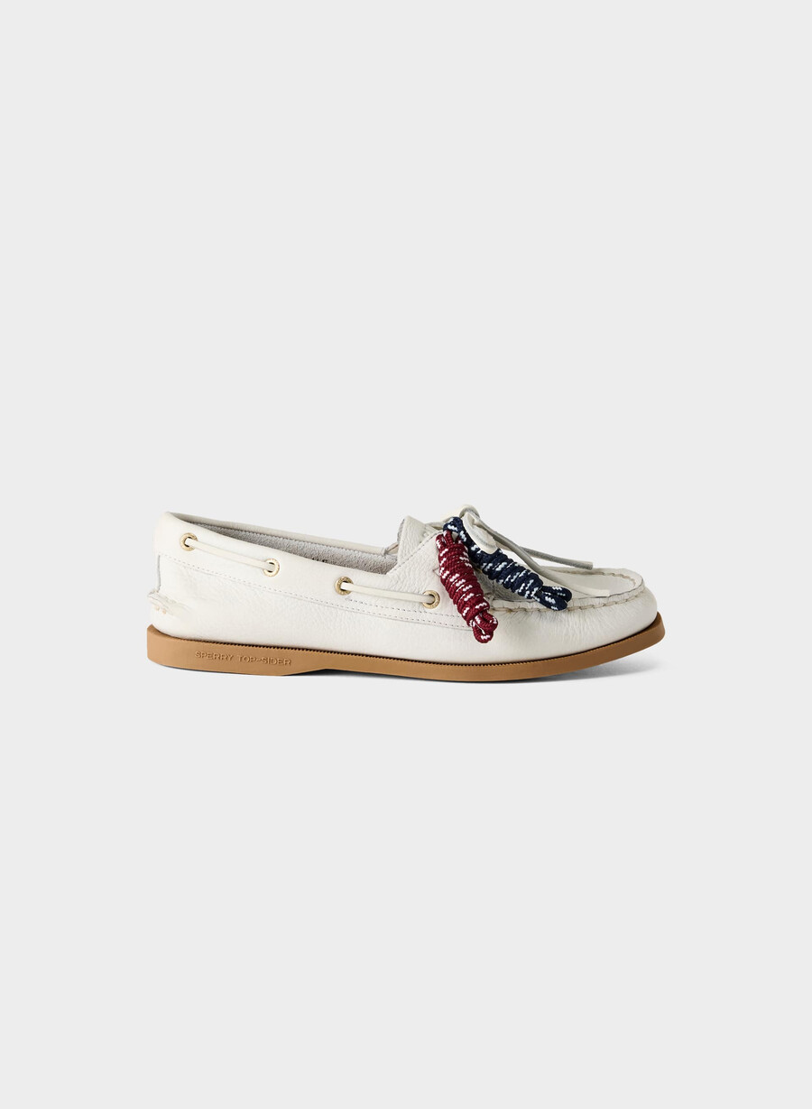 sperry x aritzia ao båtsko - glatt skinn halo white
