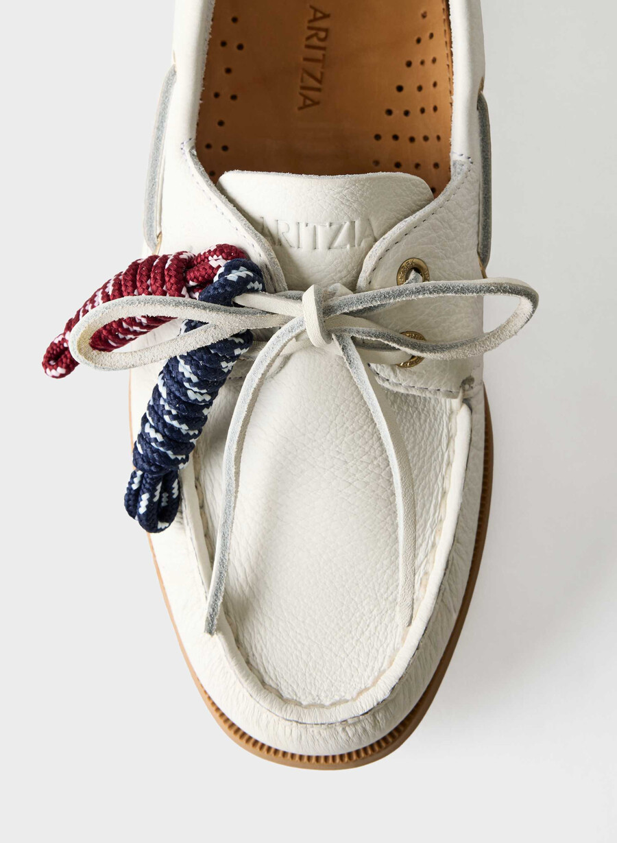 sperry x aritzia ao båtsko - glatt skinn halo white