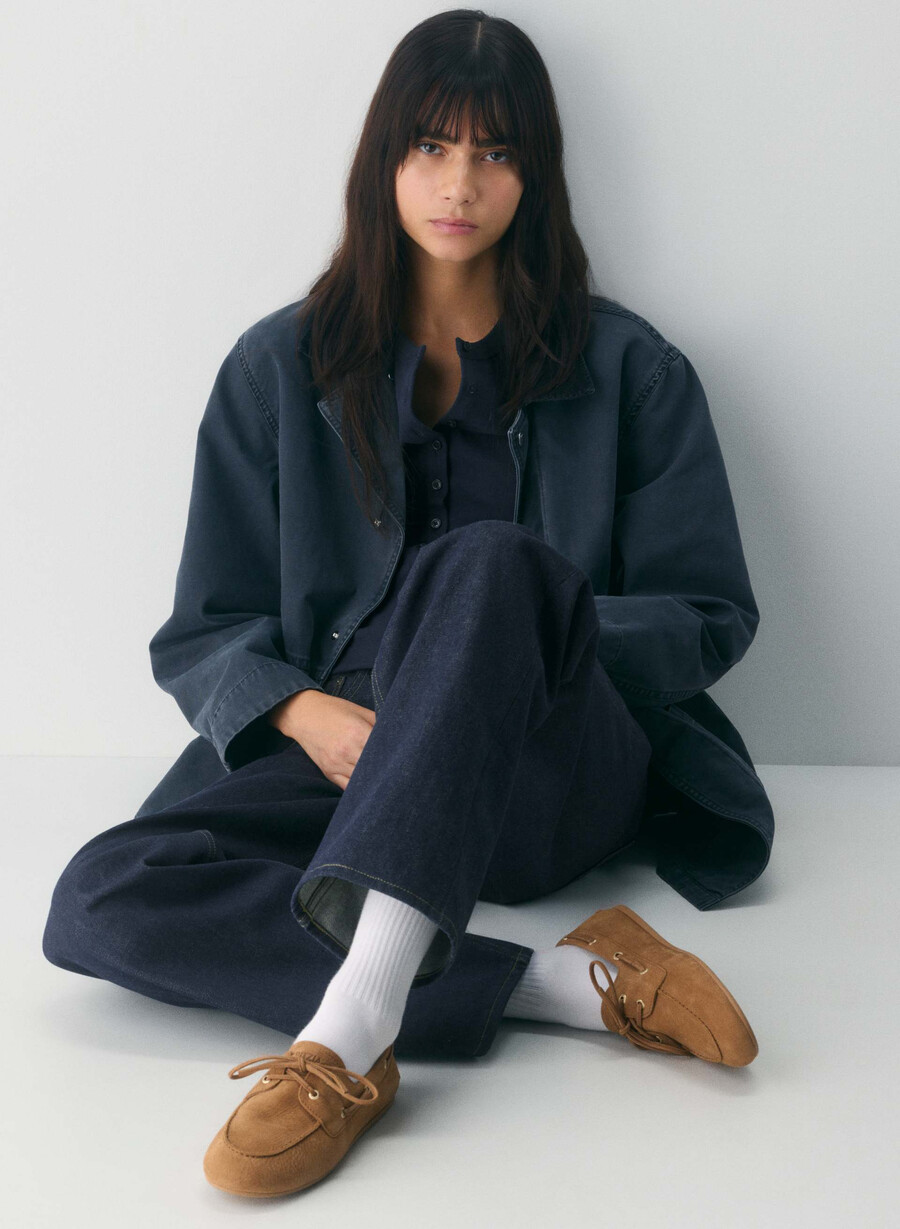 sperry x aritzia slim båtsko - nubukskinn galley brun
