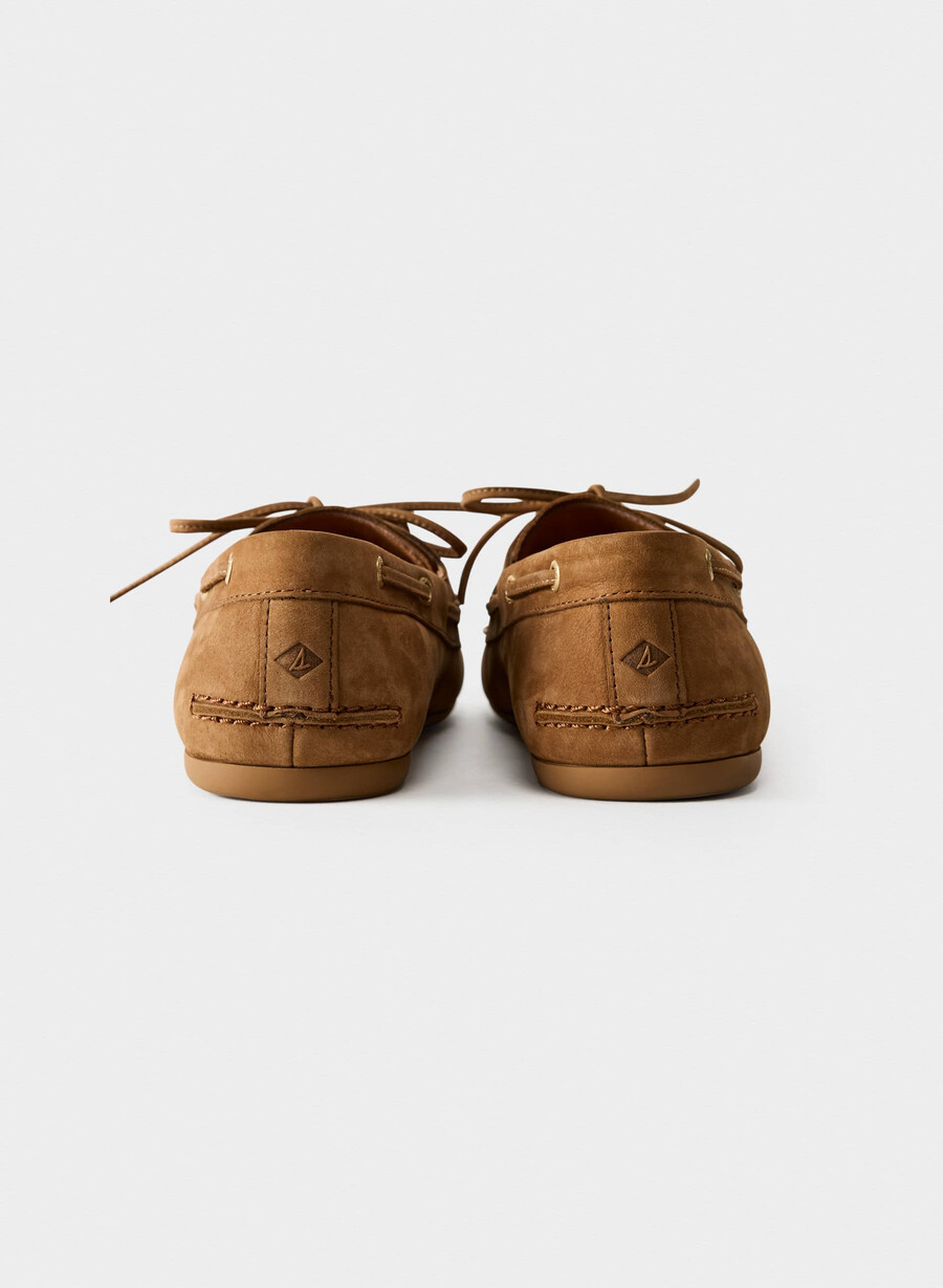 sperry x aritzia slim båtsko - nubukskinn galley brun