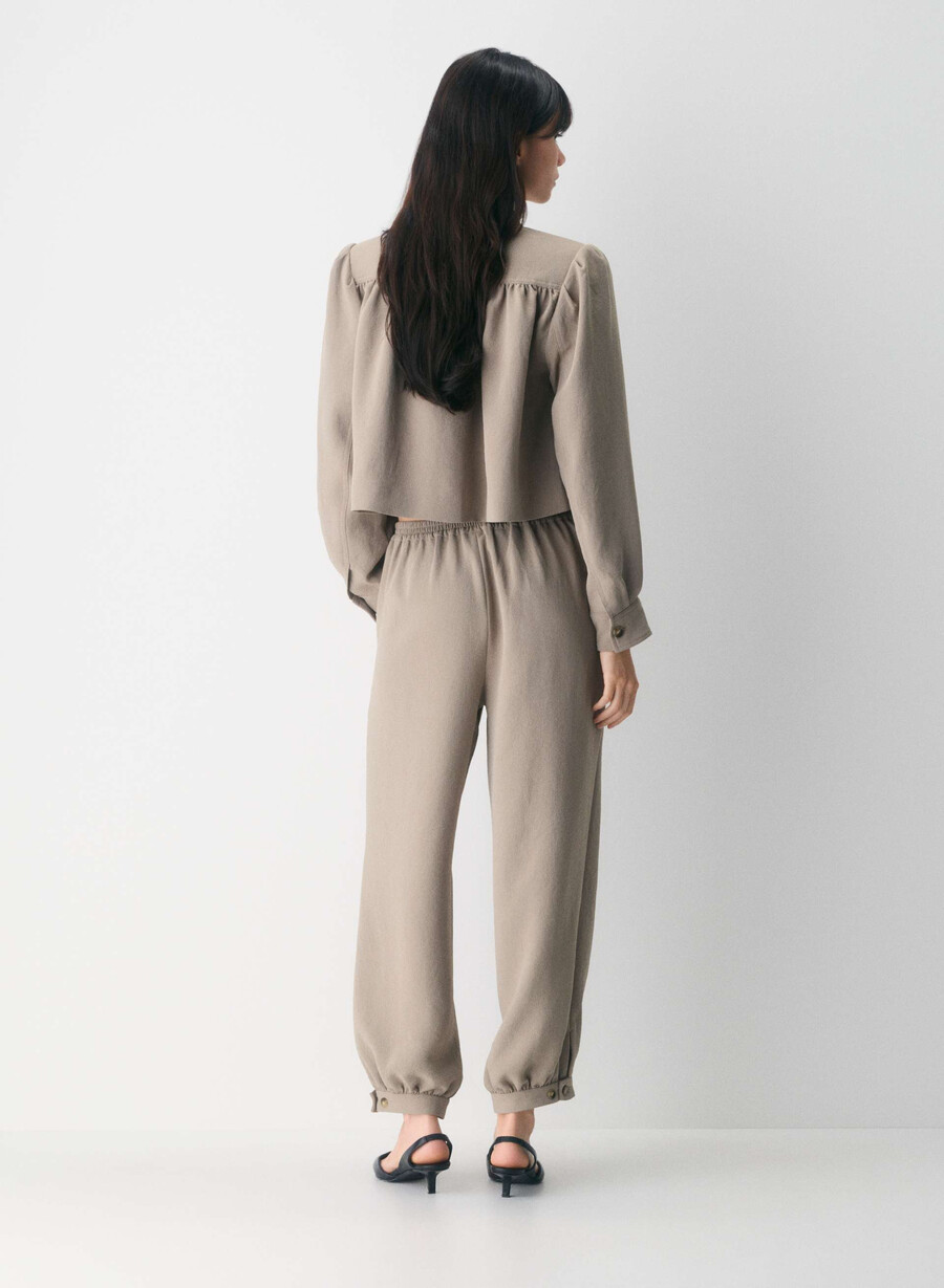 saffronbukse - crepette nomad taupe