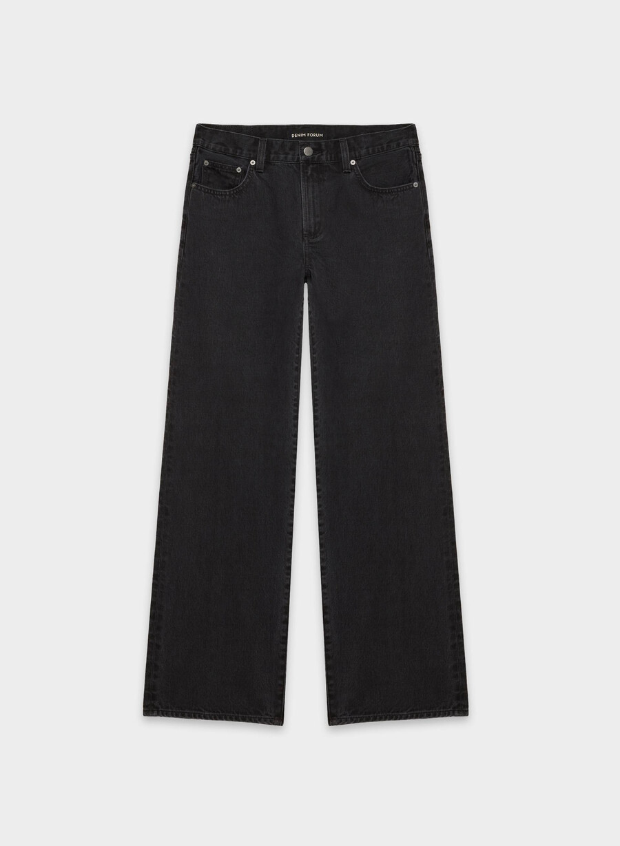 denim forum farrah lo-rise wide jean svart eyeliner