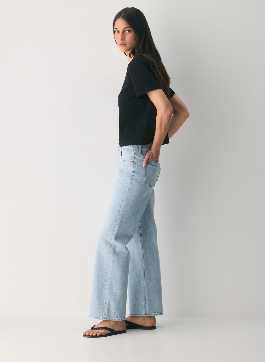denim forum farrah lo-rise wide jeans 15 år brl thr bleu