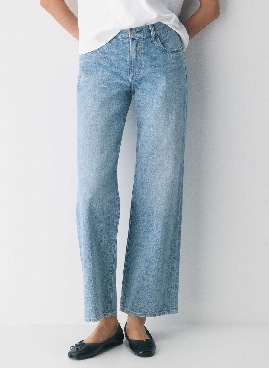 denim forum farrah lo-rise wide jean 7 yrs bleu taboo