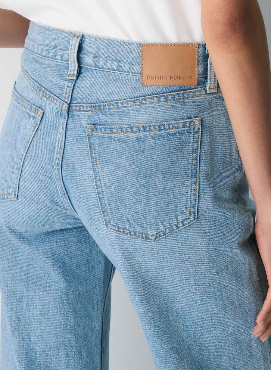 denim forum farrah lo-rise wide jean 7 yrs bleu taboo