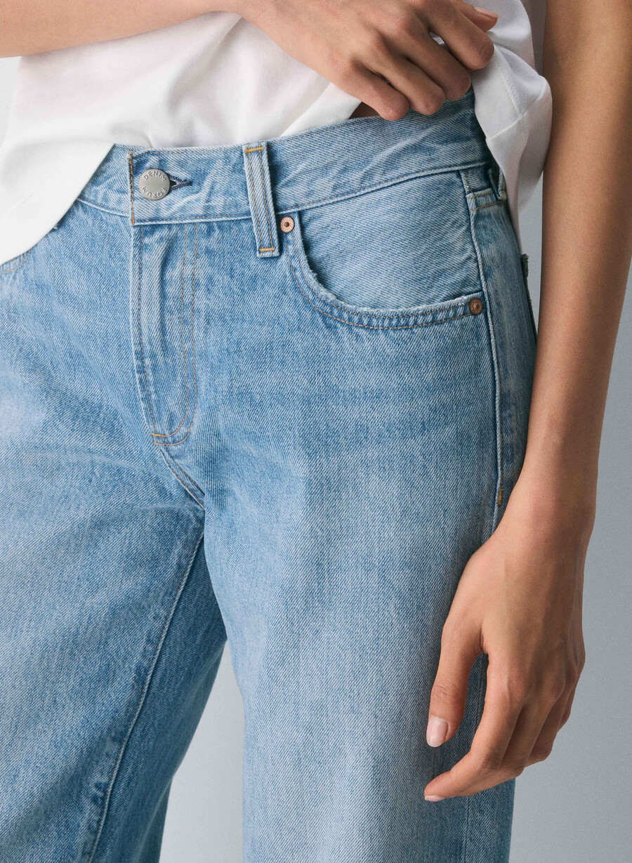 denim forum farrah lo-rise wide jean 7 yrs bleu taboo