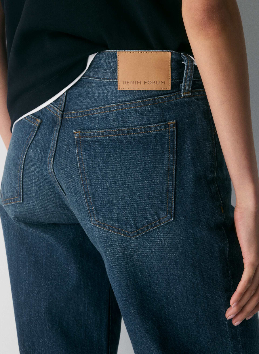 denim forum farrah lo-rise wide jean be about dark bleu