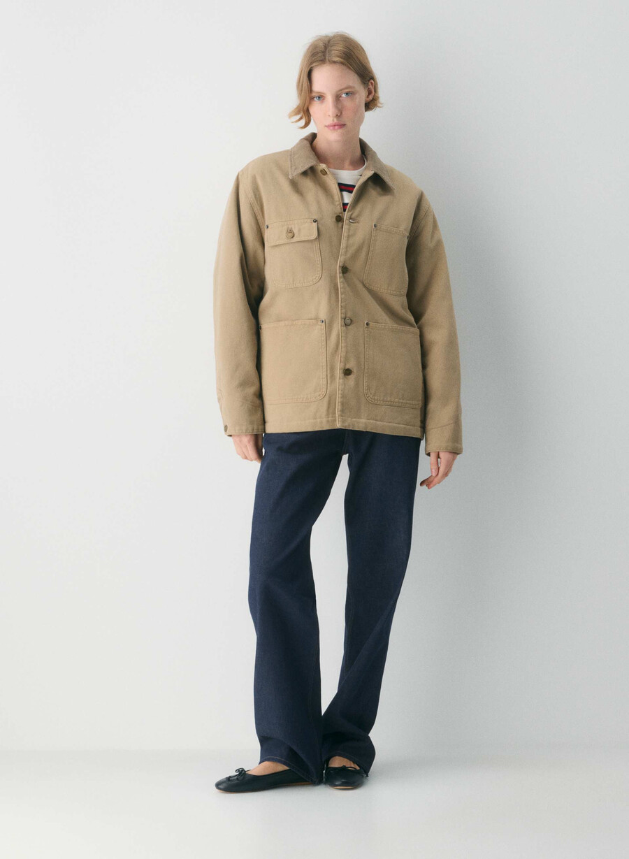 barnett chore jakke vintage tan khaki