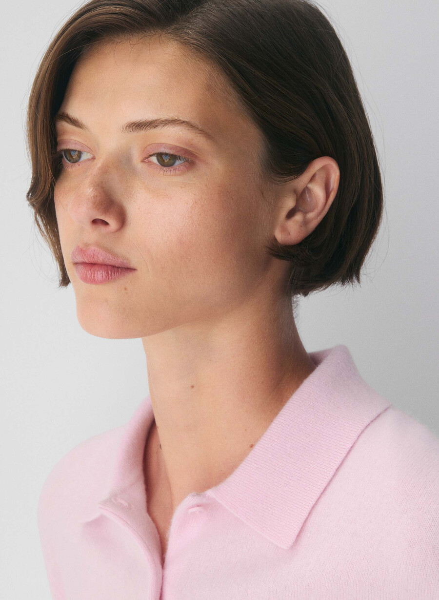 bare cashmere provenance polo langermet villa pink
