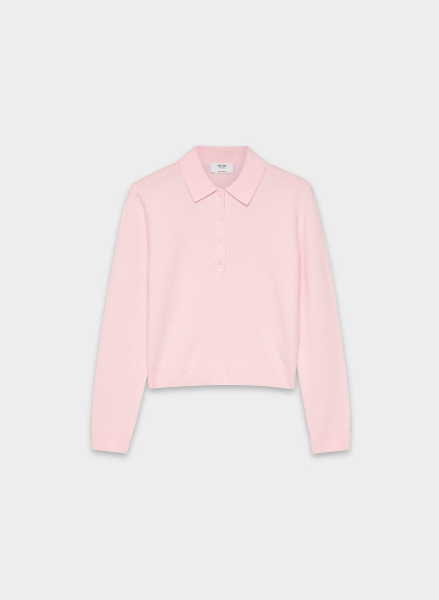 bare cashmere provenance polo langermet villa pink