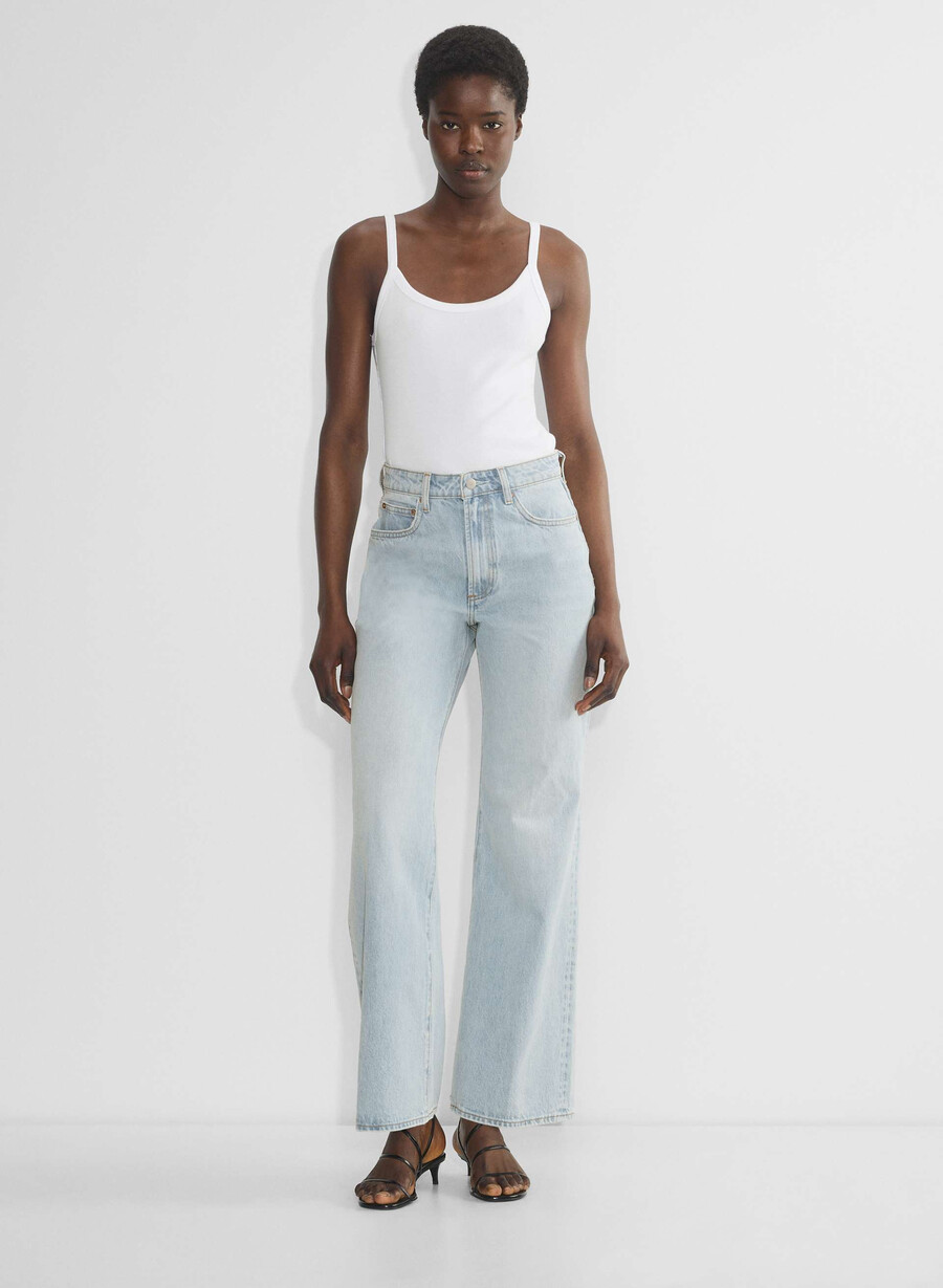 denim forum farrah curve-fit high-rise wide jeans 15 År brl thr bleu