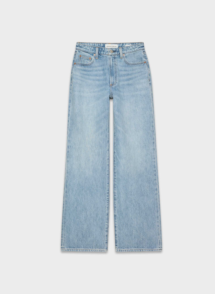denim forum farrah curve-fit high-rise wide jeans 7 yrs bleu taboo