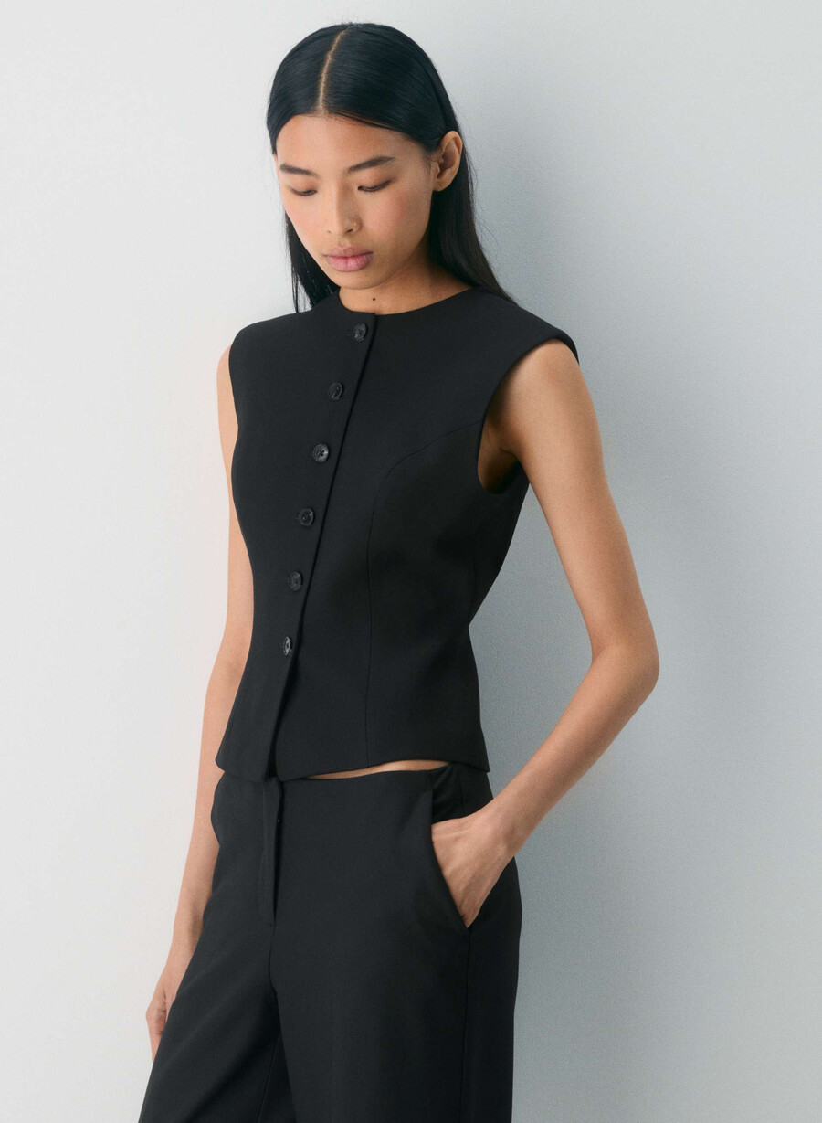 duettvest - twill svart