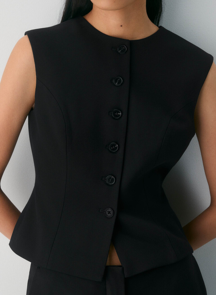 duettvest - twill svart