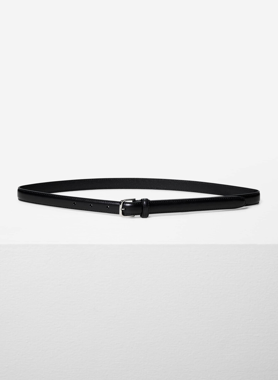 essential solid messing skinnbelte svartsØlv