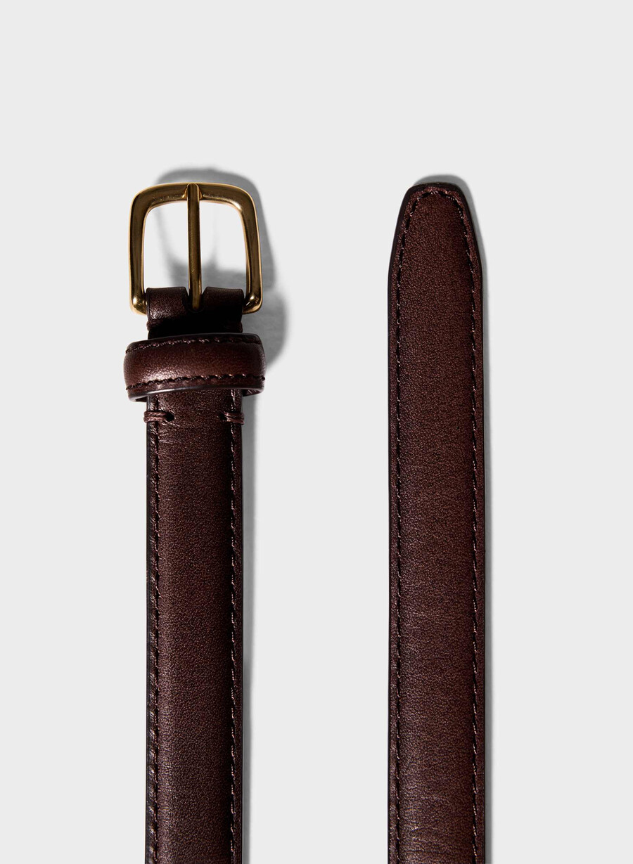 essential solid messing skinnbelte manor brungull