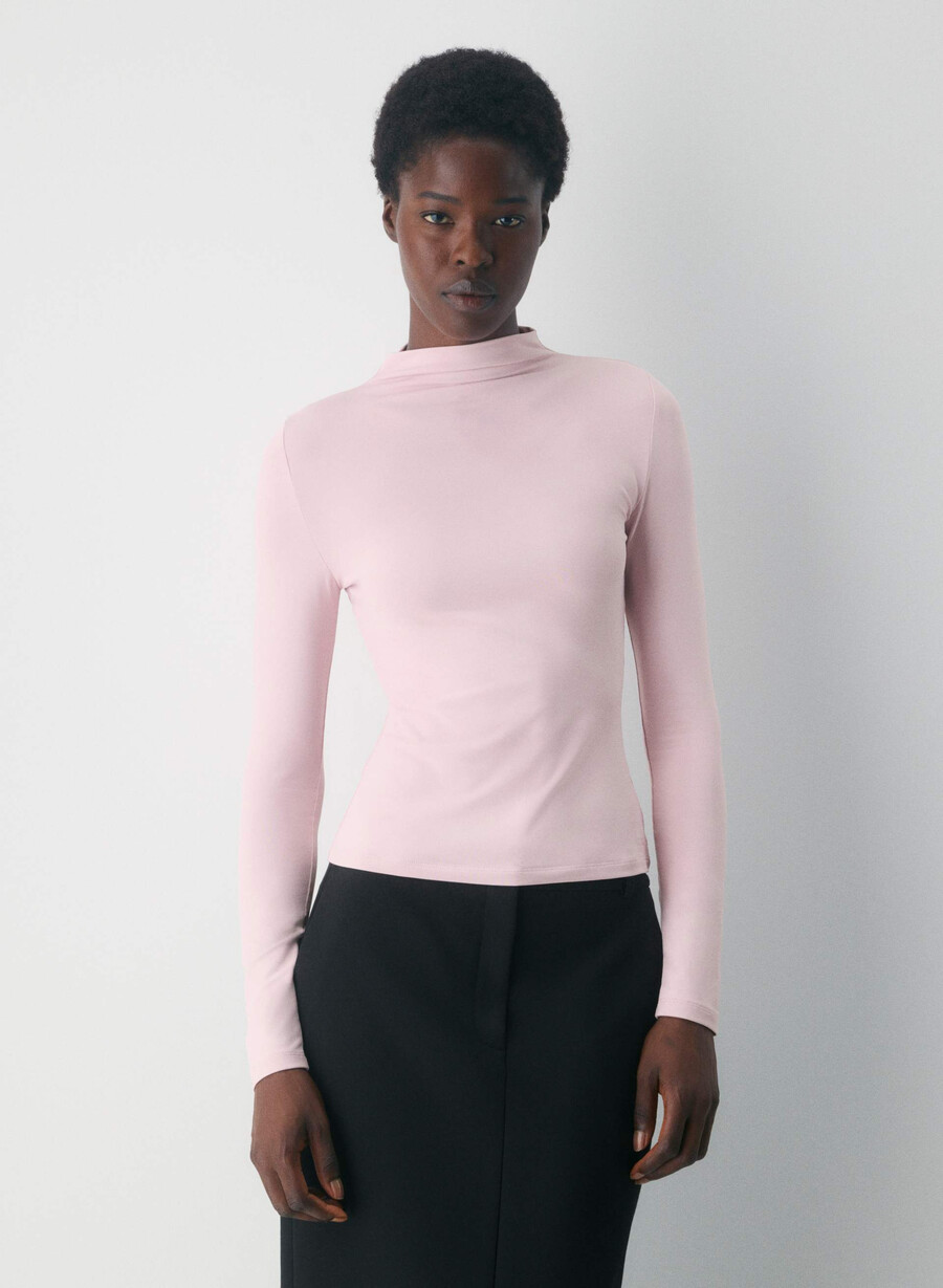 original contour lyric mockneck støvet rosa