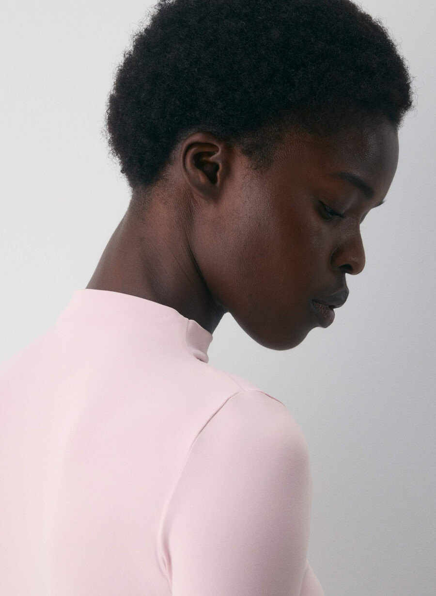 original contour lyric mockneck støvet rosa