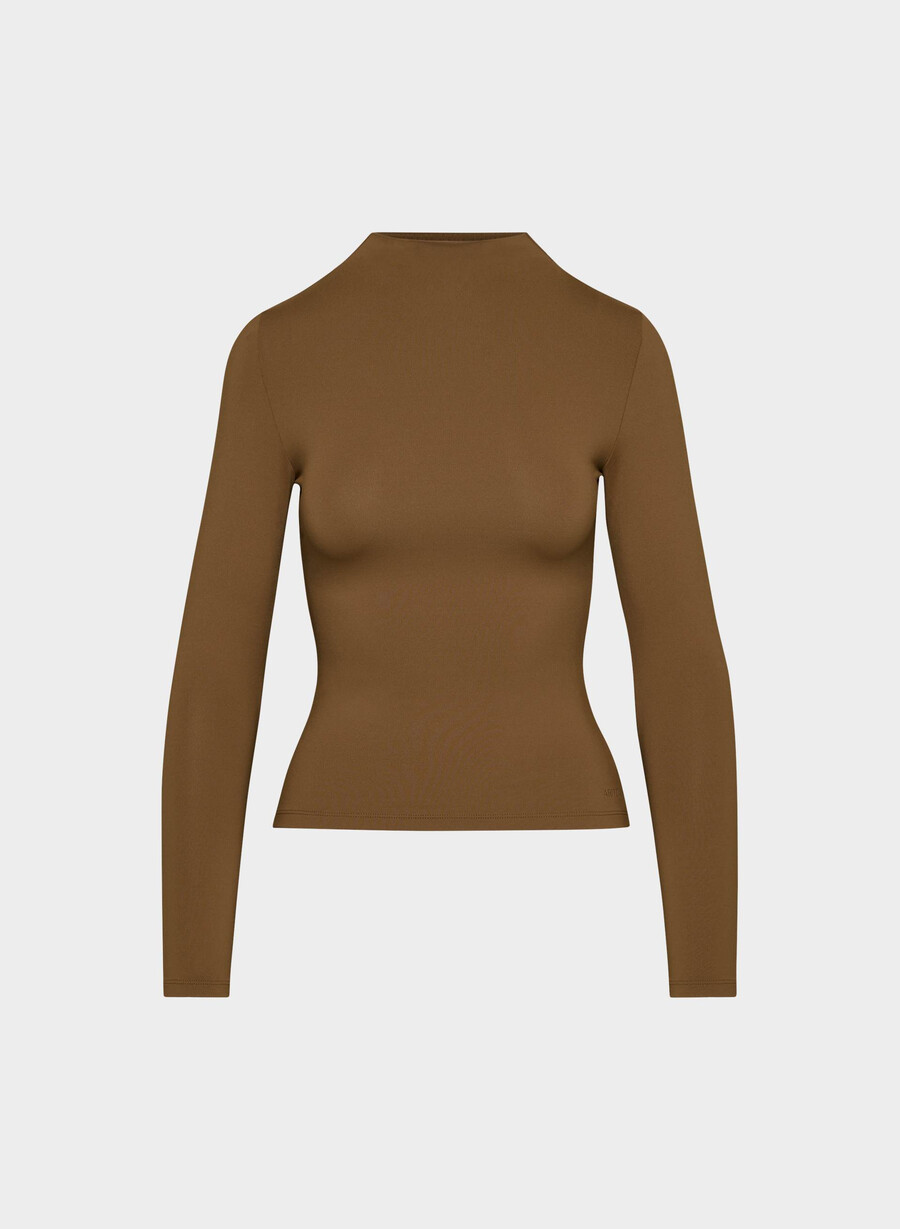original contour lyric mockneck sjokoladebrun