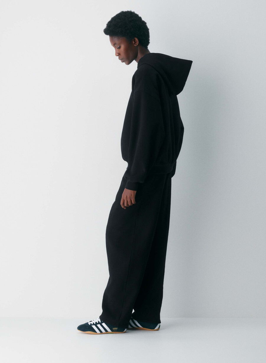 koselig fleece mega-hettegenser svart