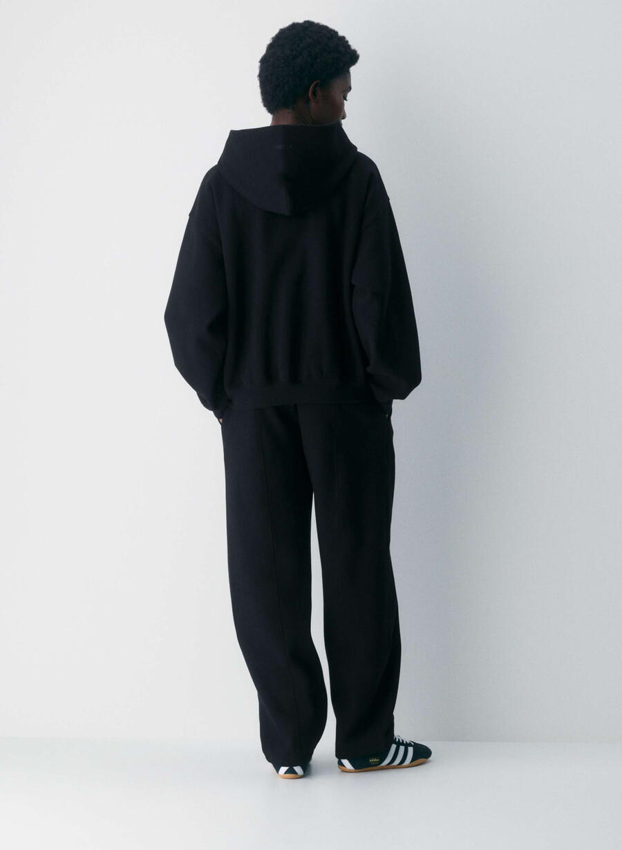 koselig fleece mega-hettegenser svart