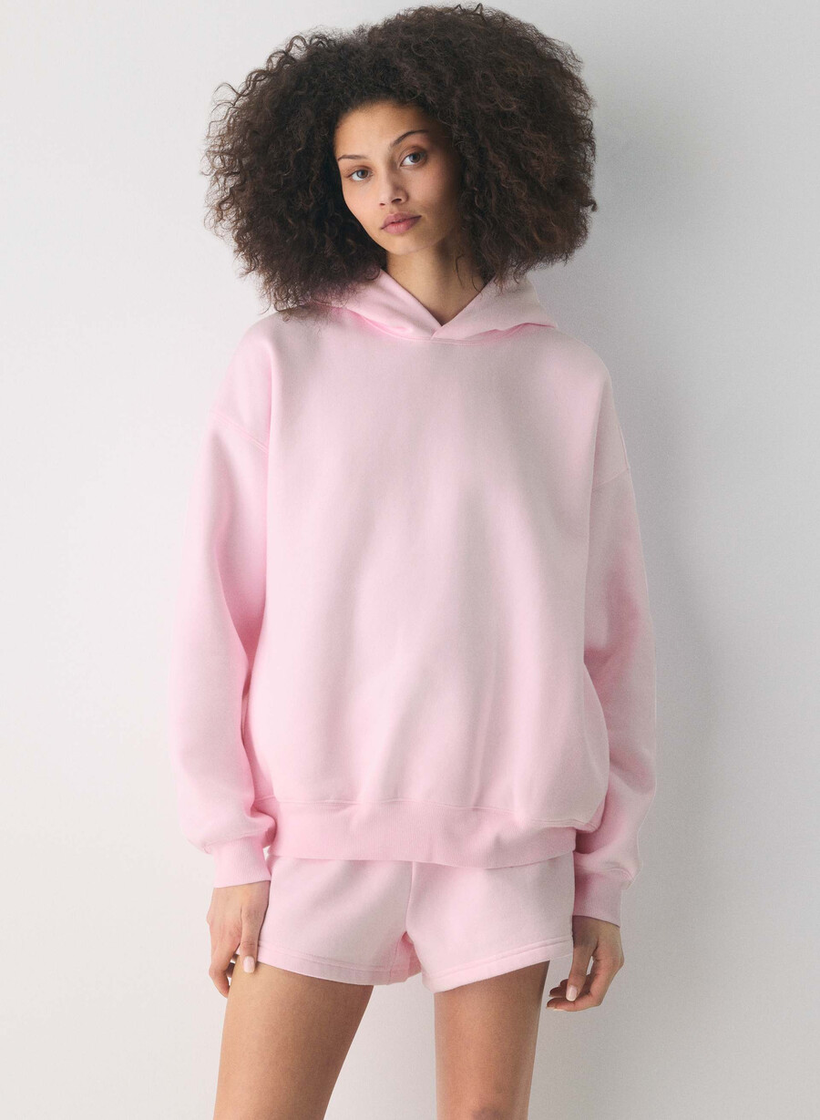 koselig fleece mega-hettegenser villa rosa