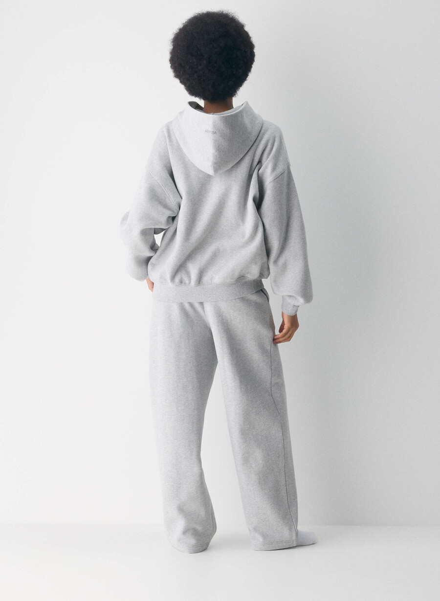 koselig fleece mega-hettegenser i melange krom