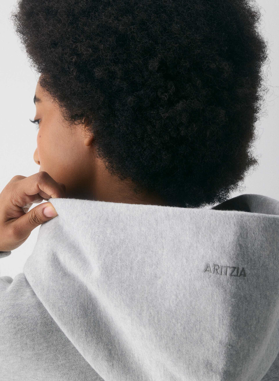 koselig fleece mega-hettegenser i melange krom