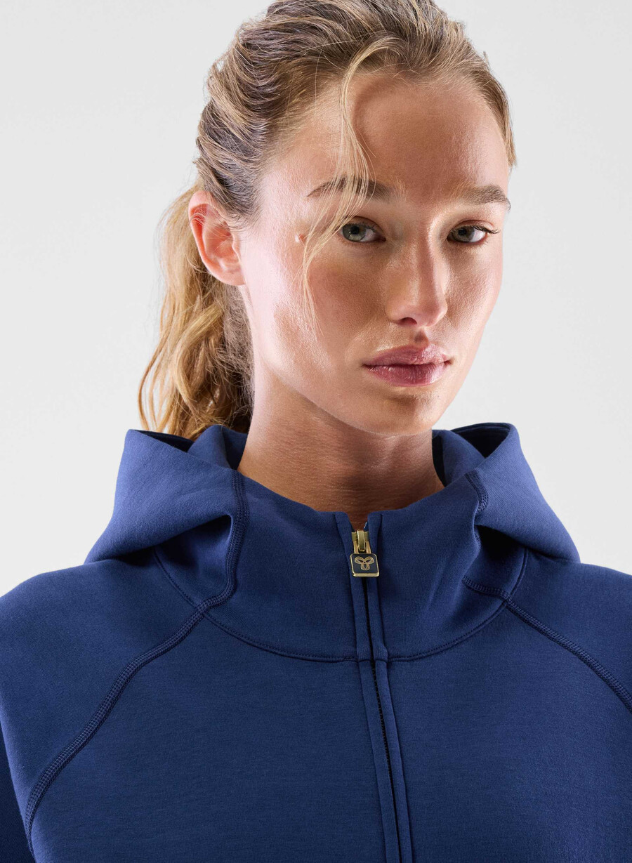 formafleece oxygen hi-hip zip-hettegenser med glidelås i kordovan