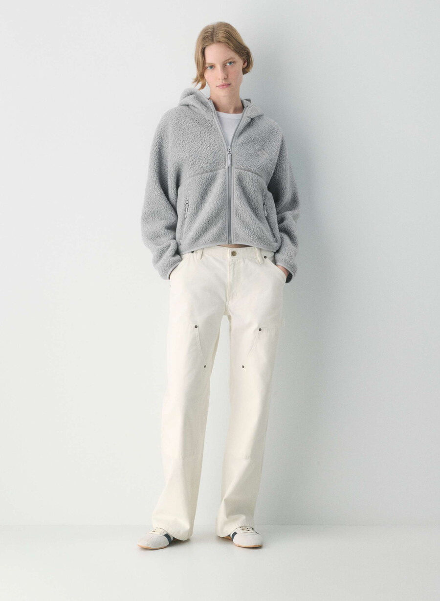 polartec thermal pro hi-hip zip-hettegenser med glidelås heather athletic grey
